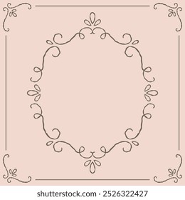 Series of romantic classical background frames in dusty pink mauve color variation.