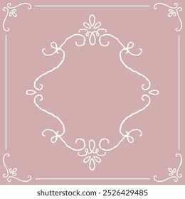 Series of romantic classical background frames in dusty pink mauve color variation.