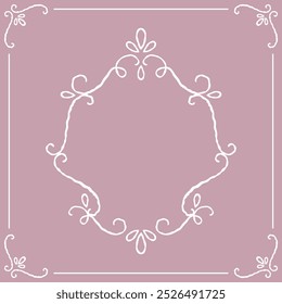 Series of romantic classical background frames in dusty pink mauve color variation.