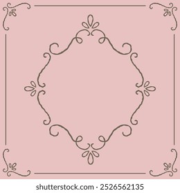 Series of romantic classical background frames in dusty pink mauve color variation.