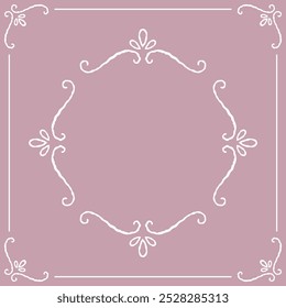 Series of romantic classical background frames in dusty pink mauve color variation.