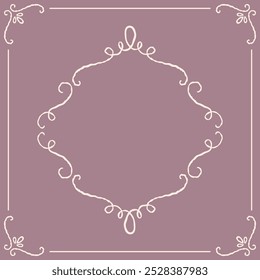 Series of romantic classical background frames in dusty pink mauve color variation.