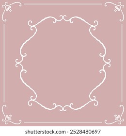 Series of romantic classical background frames in dusty pink mauve color variation.