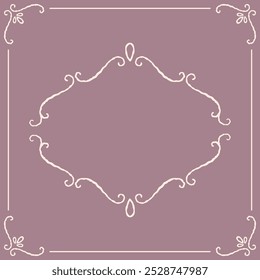 Series of romantic classical background frames in dusty pink mauve color variation.