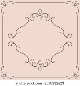 Series of romantic classical background frames in dusty pink mauve color variation.