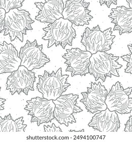 Series of seamless flower pattern motif galore in rustic floral scandinavian outline line for textile fabric wallpaper paper wrap print