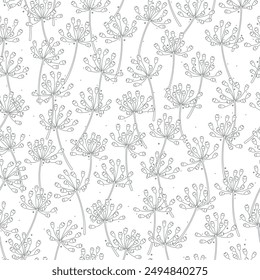 Series of seamless flower pattern motif galore in rustic floral scandinavian outline line for textile fabric wallpaper paper wrap print