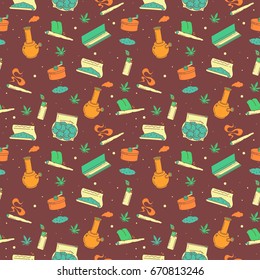 A series of seamless patterns - Smoking stuff. Background illustration EPS 10