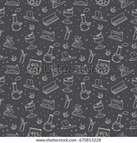 A series of seamless patterns - Smoking stuff. Background illustration EPS 10