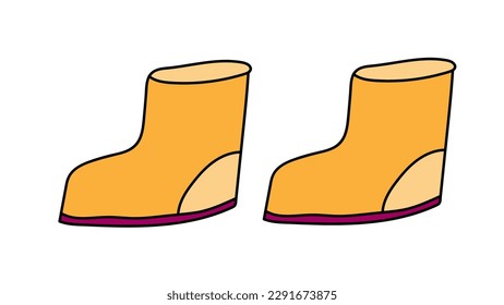 series of shoe doodle line art isolated on white background for cartoon icon web graphic. vector illustration. 