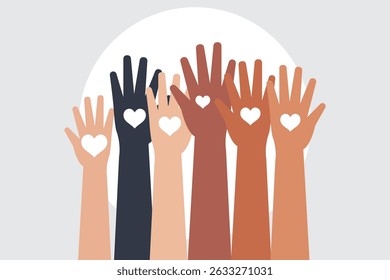 series of silhouetted hands raised high in unison icon vector illustration on Transparent Background. EPS 10