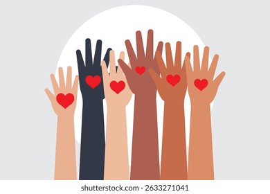 series of silhouetted hands raised high in unison icon vector illustration on Transparent Background. EPS 10