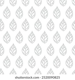 Serie de motivos de patrón de hojas simples en línea de contorno escandinavo para Fondo de pantalla de tela textil