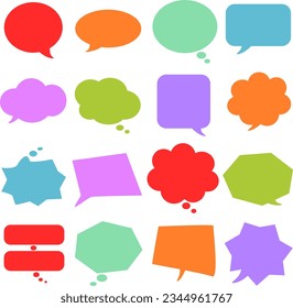 series of speech bubble in various shapes and colors.