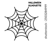A series of spiderweb variations of Halloween party decorations on black mesh patterns vector lines.