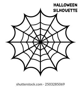 A series of spiderweb variations of Halloween party decorations on black mesh patterns vector lines.