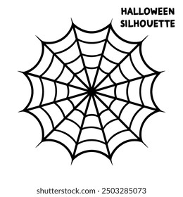 A series of spiderweb variations of Halloween party decorations on black mesh patterns vector lines.