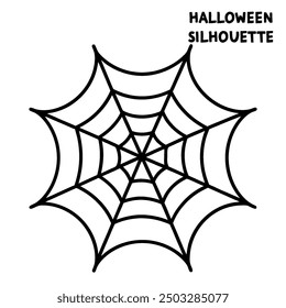 A series of spiderweb variations of Halloween party decorations on black mesh patterns vector lines.