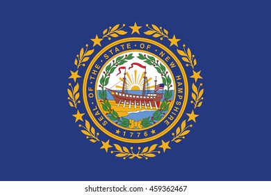 Series of the states flag in the US - New Hampshire
