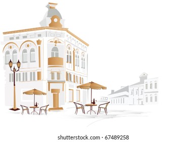 Ð� series of street cafes