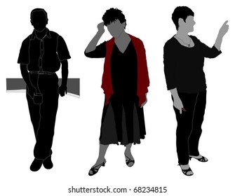 Series of teachers in various poses