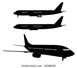 Series of three airplanes (Silhouettes) svg