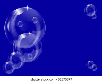 Una serie de burbujas transparentes flotando a la distancia en un fondo rojo oscuro guardado en formato EPS10