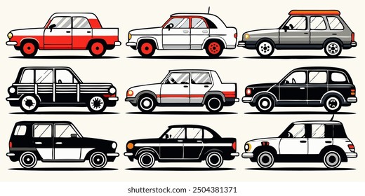 a series vector of cars collectuon bundle