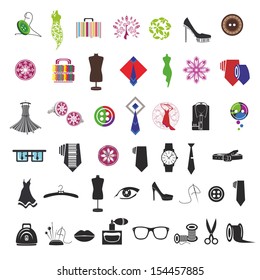 series of vector icons for clothing and fashion accessories