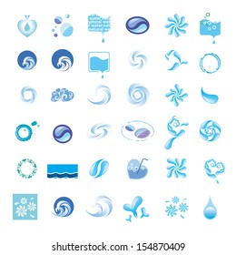 series of vector icons water drops