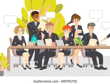 Series of Workers no. 4, Great team-workers having a busy hours in the office.