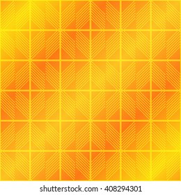 series of yellow-golden mosaic. Seamless pattern of colored pixels on a gold gradient background. vector illustration.For the interior design, wallpaper, textile and light industry