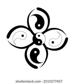 series of yin yang and infinity symbol for logo web icon tattoo on white background. vector illustration.  