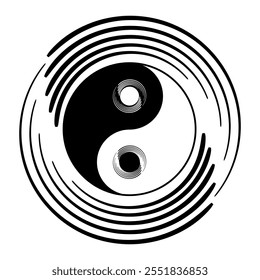 Serie de símbolo de Yin Yang para el icono del Web del logotipo. Ilustración vectorial.  