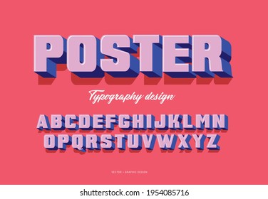 serif block letter typography design vector, illustration