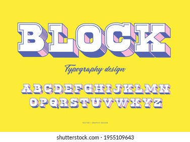 serif block typography design vector, illustration