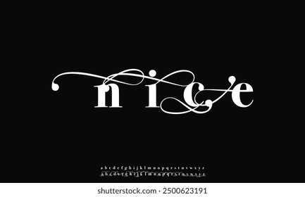 Serif classic design font vector illustration of alphabet letters.