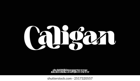 Serif classic design font vector illustration of alphabet letters.