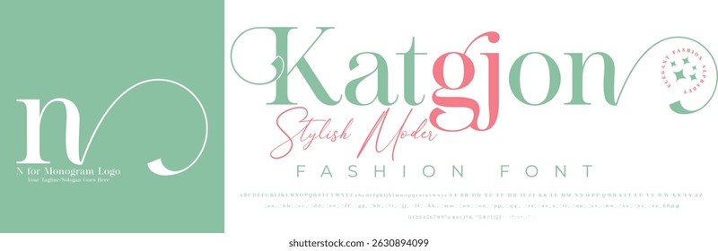 Serif Fashion Stylish Display Bold Font alphabet