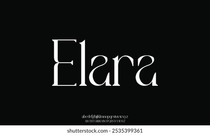 Serif alfabeto de fuente elegante elegante elegante para todas las marcas, diseños de logotipos. ilustración de Arte vectorial