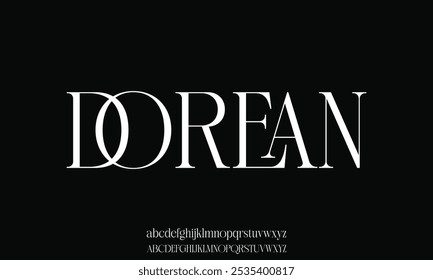 Serif font alphabet elegant classy for all branding, logo designs. vector art illustration