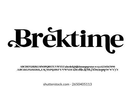 Serif Font Elegant Font Uppercase Lowercase and Number. Modern Serif. vector illustration