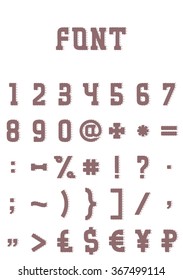 Serif font Part 4/4 complete numbers and symbols collection