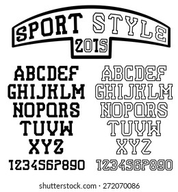 serif font in the retro style of sport