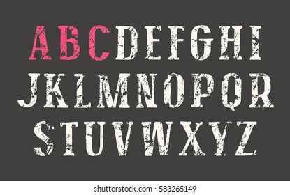 Serif font in the style of drawn graphics