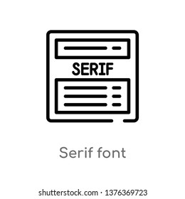 serif font vector line icon. Simple element illustration. serif font outline icon from technology concept. Can be used for web and mobile