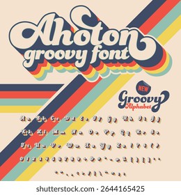 Serif Groovy Retro Vintage Bold Police alphabet fichier d'Image vectorielle