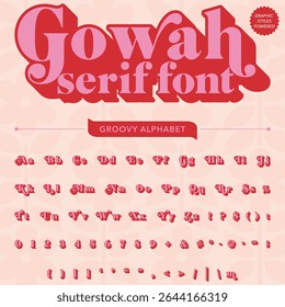 Serif Groovy Retro Vintage Bold Police alphabet fichier d'Image vectorielle