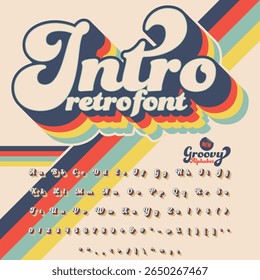 Serif Groovy Retro Vintage Script Bold Police alphabet fichier d'Image vectorielle