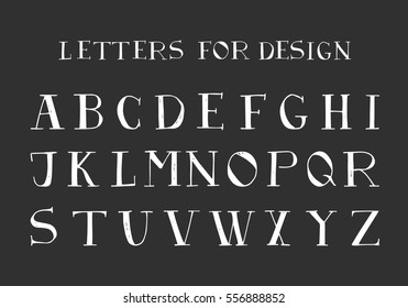 Serif hand drawn font. Vector. Isolated